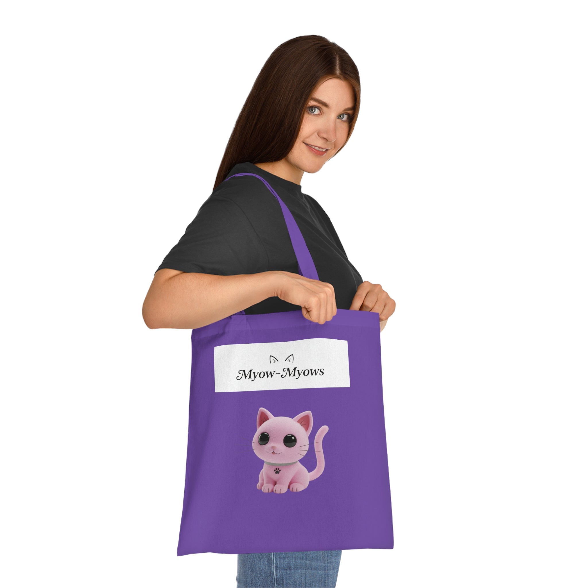 Cute Cat Graphic Cotton Tote Bag | Eco-Friendly Animal Lover Gift, Reusable Shopping Bag, Stylish Grocery Tote, Pet Owner Accessory