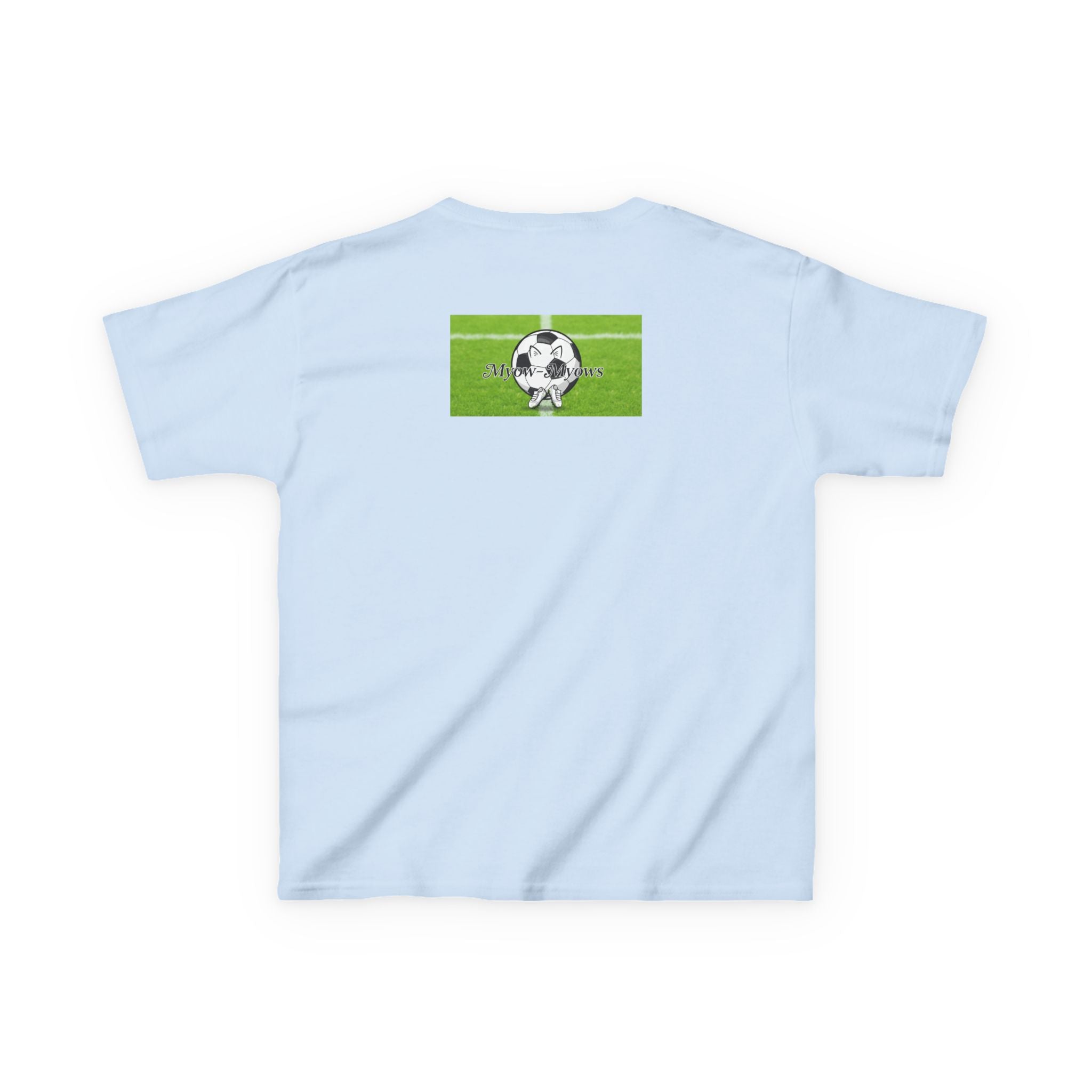 Kids Soccer Cat Tee - For Young Cat Lovers, Perfect Gift for Birthdays, Sports Events, and Pet Lovers, Kids Heavy Cotton T-Shirt