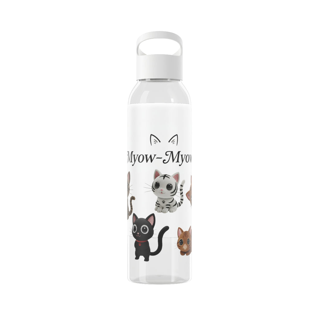 Cute Pet-Themed Water Bottle with Myow-Myow Design, Gift for Cat Lovers, Customizable Drinkware, Gym Essentials, Eco-Friendly Hydration