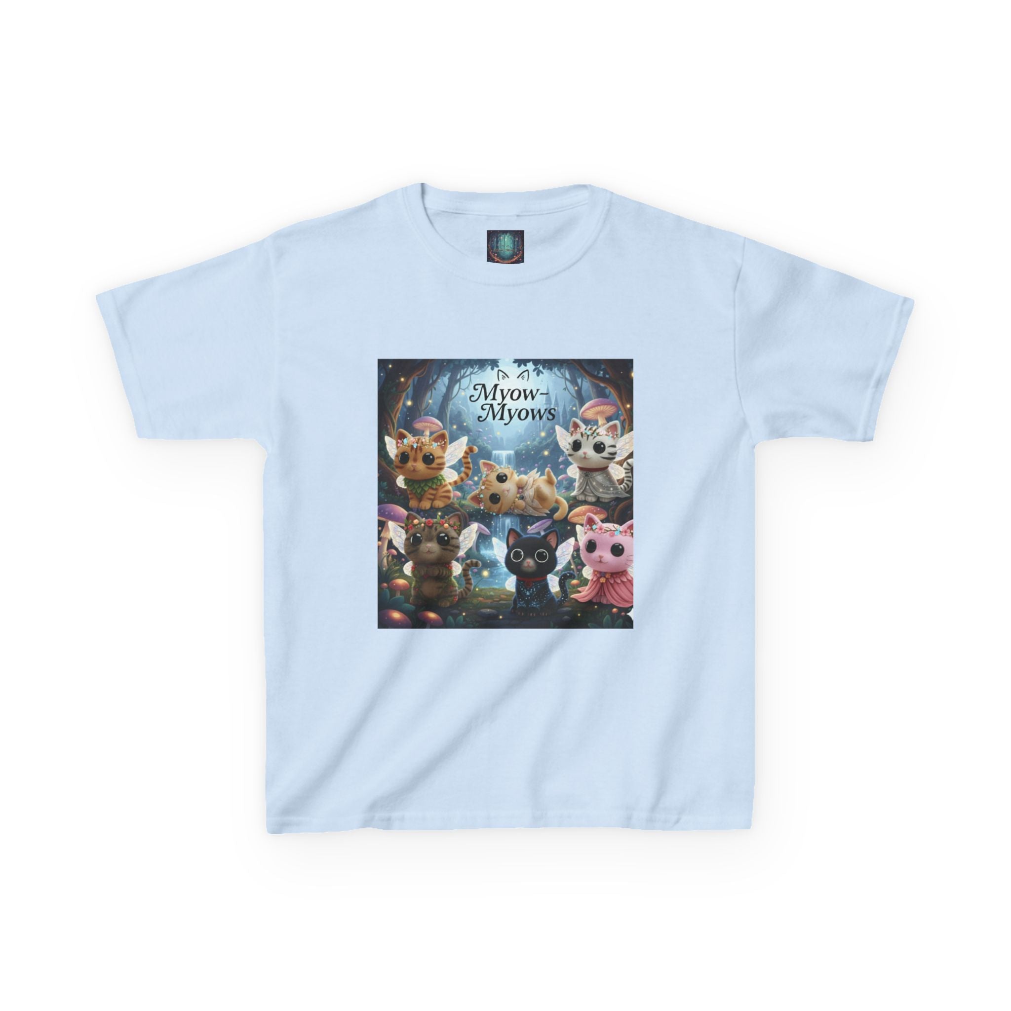 Whimsical Cat Tee for Kids, Fun Animal Shirt, Birthday Gift, Playful Kids Apparel, Pet Lover Tee