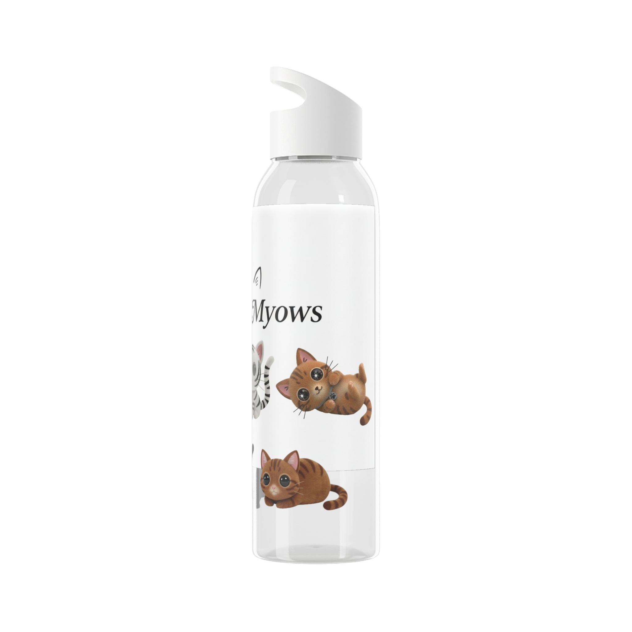 Cute Pet-Themed Water Bottle with Myow-Myow Design, Gift for Cat Lovers, Customizable Drinkware, Gym Essentials, Eco-Friendly Hydration