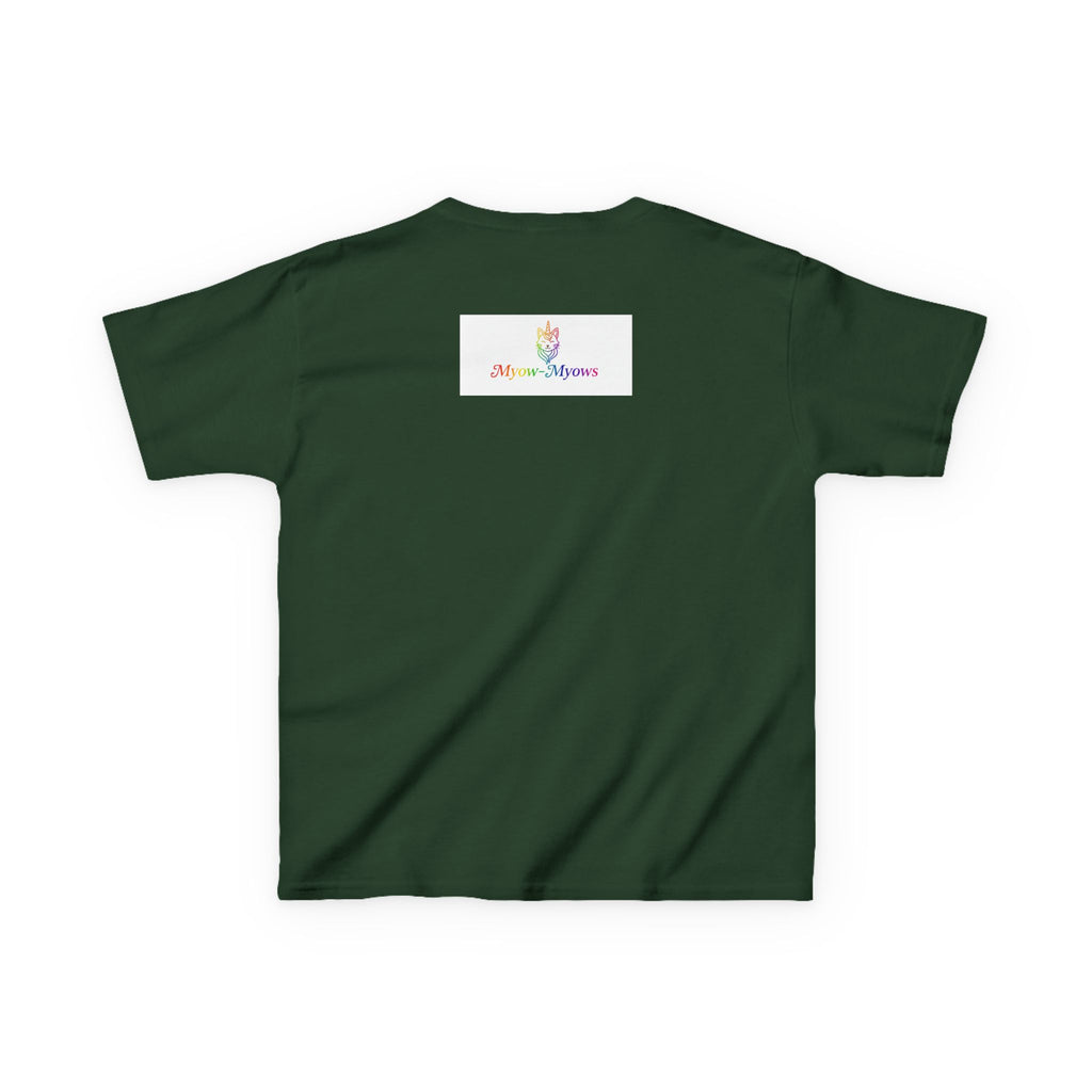 Rainbow Kitty Tee, Cute Kids T-Shirt, Fun Gift for Birthdays, Pajama Parties, Cartoon Lovers, Colorful Kids Apparel