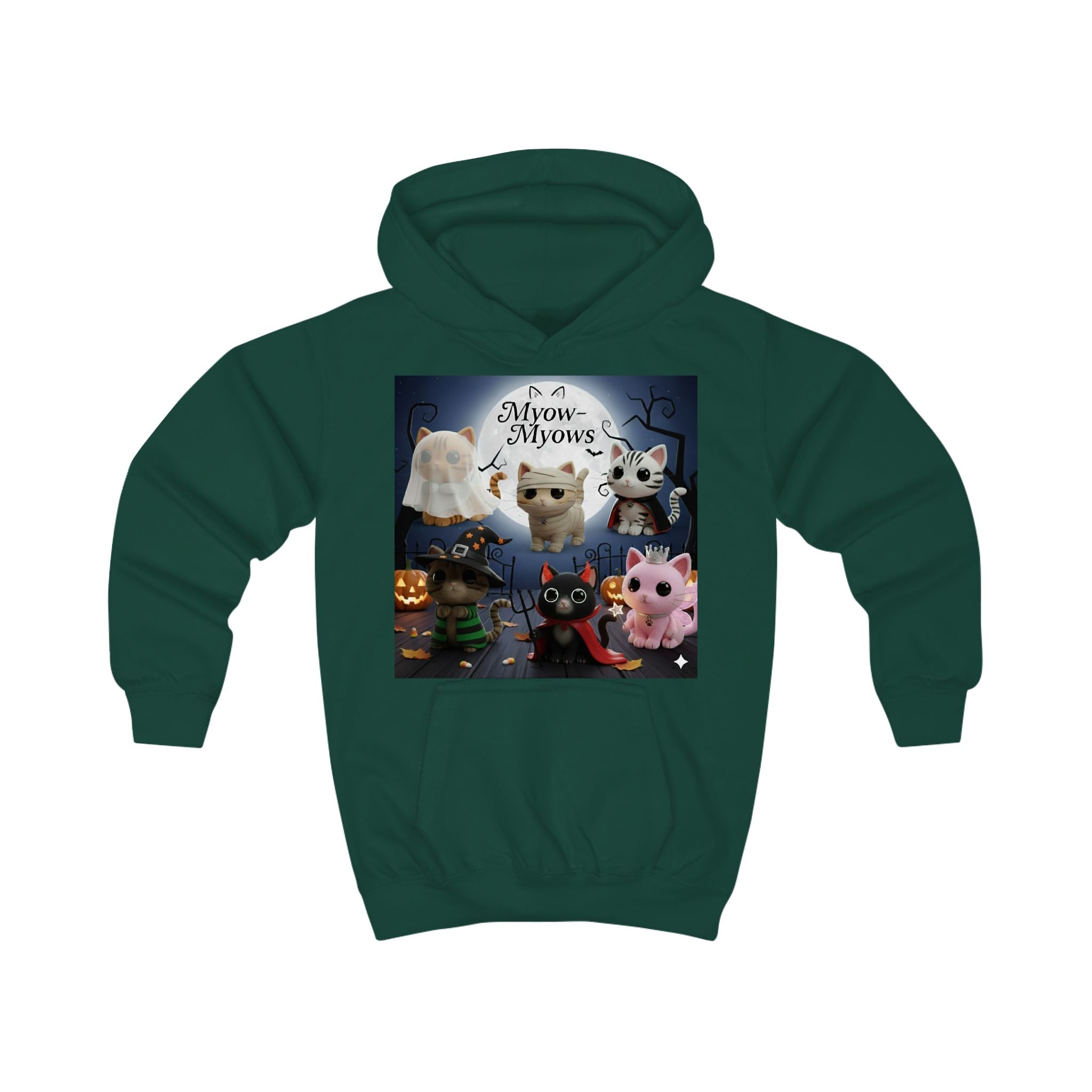 Halloween Kids Hoodie, Spooky Cat Design, Cute Halloween Sweatshirt, Trick or Treat Outfit, Cat Lover Gift, Kids Fall Apparel