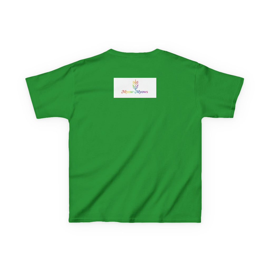 Rainbow Kitty Tee, Cute Kids T-Shirt, Fun Gift for Birthdays, Pajama Parties, Cartoon Lovers, Colorful Kids Apparel