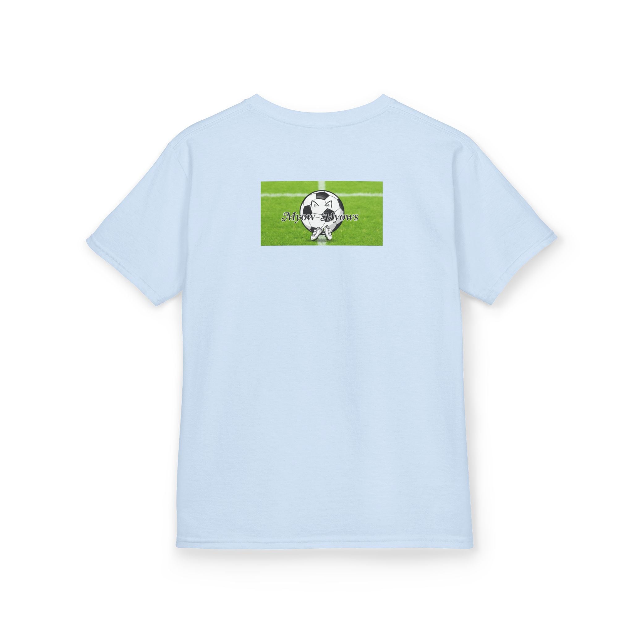 Kids Soccer Cat Tee - For Young Cat Lovers, Perfect Gift for Birthdays, Sports Events, and Pet Lovers, Kids Heavy Cotton T-Shirt