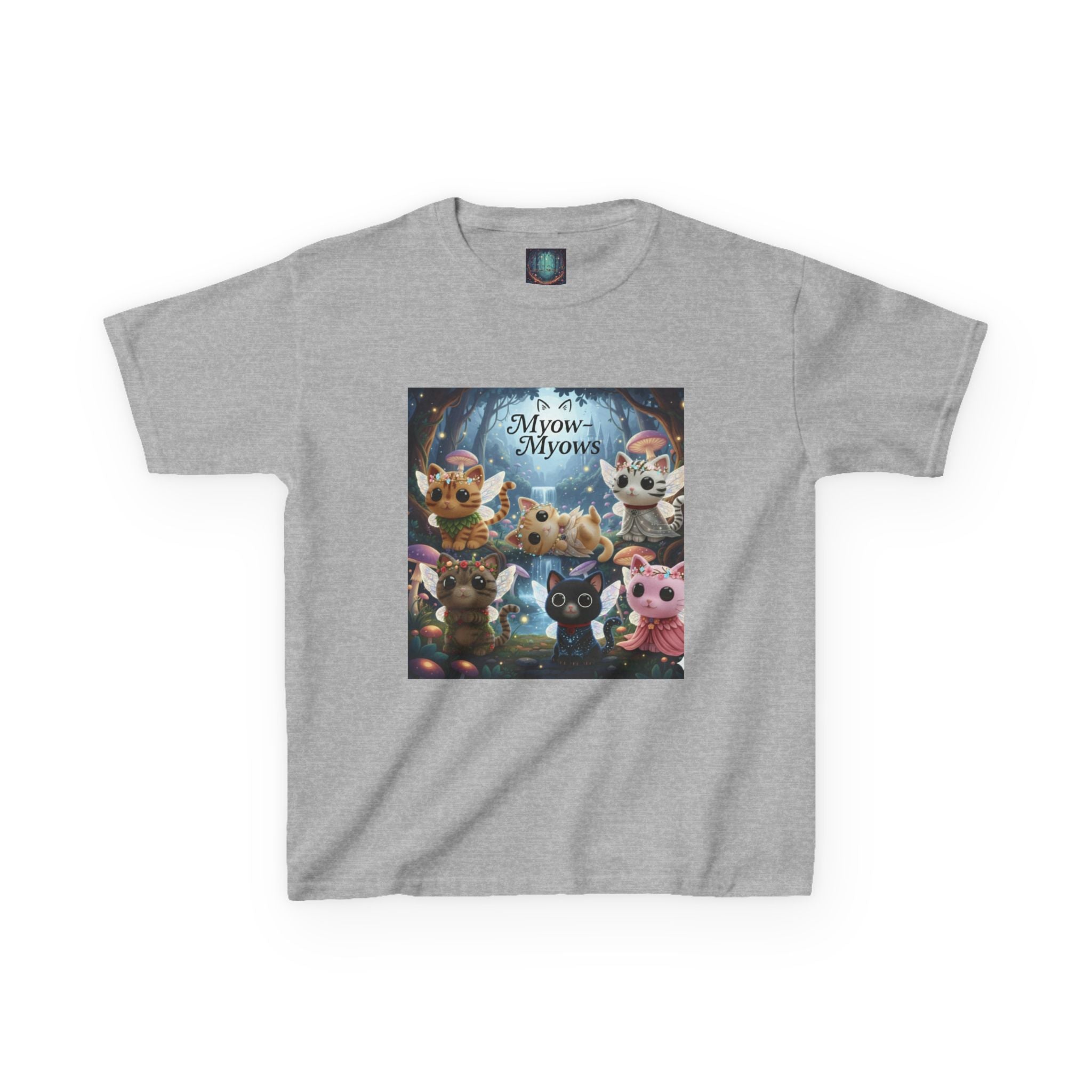 Whimsical Cat Tee for Kids, Fun Animal Shirt, Birthday Gift, Playful Kids Apparel, Pet Lover Tee