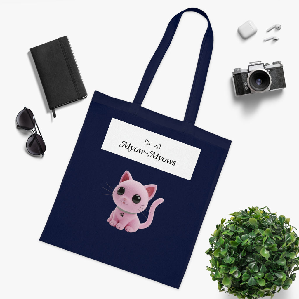 Cute Cat Graphic Cotton Tote Bag | Eco-Friendly Animal Lover Gift, Reusable Shopping Bag, Stylish Grocery Tote, Pet Owner Accessory