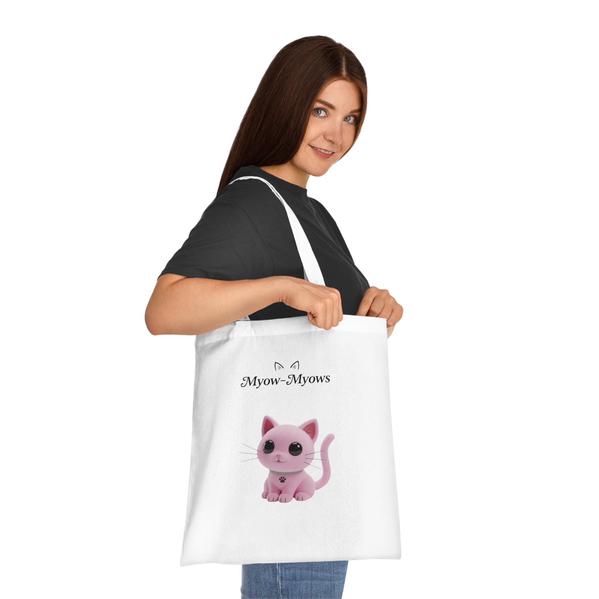 Cute Cat Graphic Cotton Tote Bag | Eco-Friendly Animal Lover Gift, Reusable Shopping Bag, Stylish Grocery Tote, Pet Owner Accessory