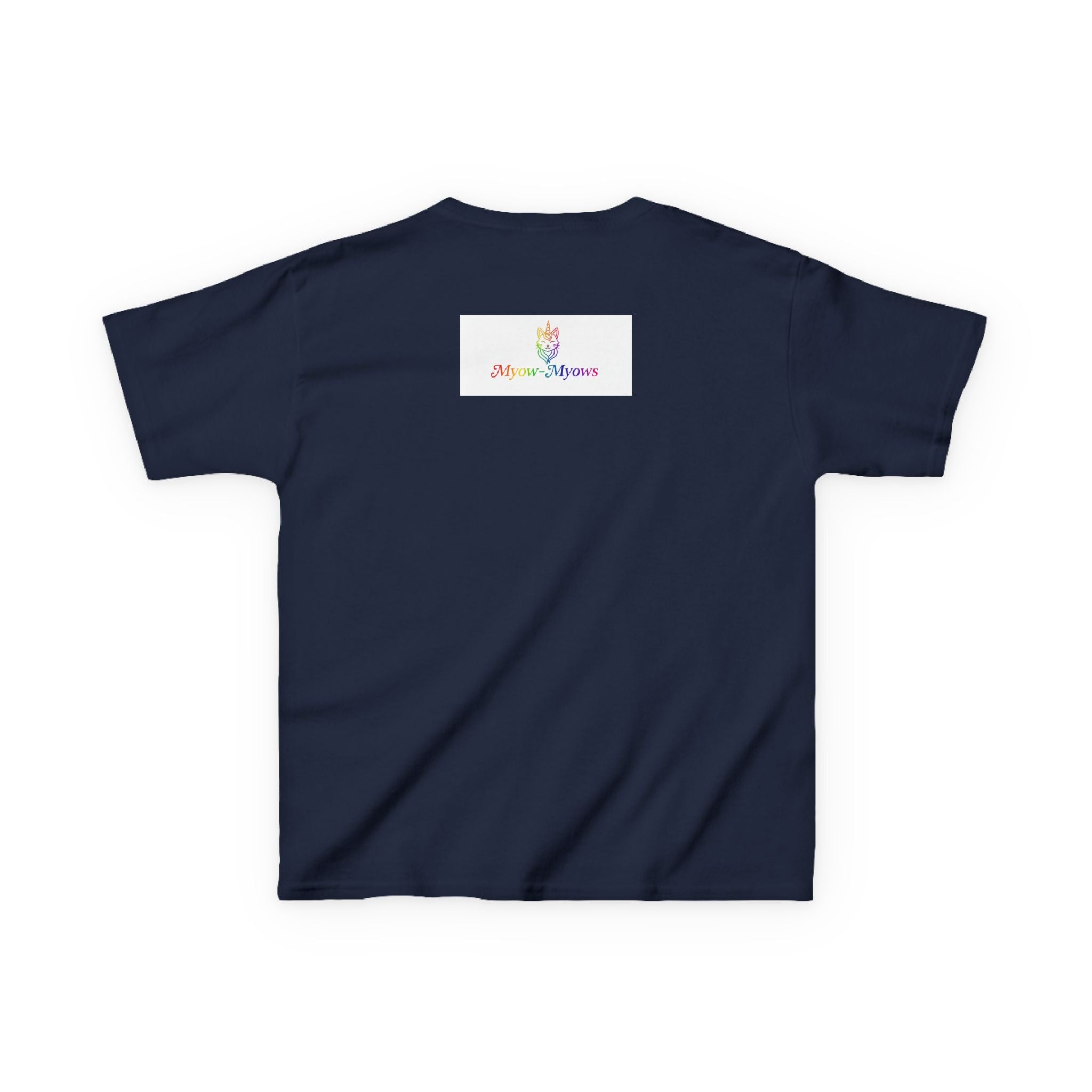 Rainbow Kitty Tee, Cute Kids T-Shirt, Fun Gift for Birthdays, Pajama Parties, Cartoon Lovers, Colorful Kids Apparel