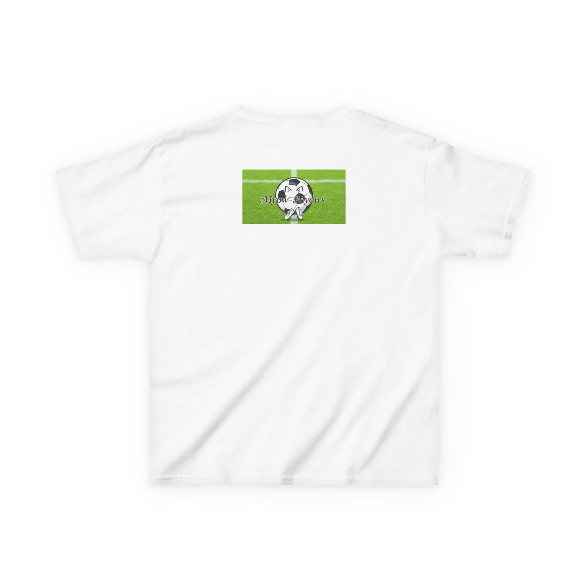 Kids Soccer Cat Tee - For Young Cat Lovers, Perfect Gift for Birthdays, Sports Events, and Pet Lovers, Kids Heavy Cotton T-Shirt