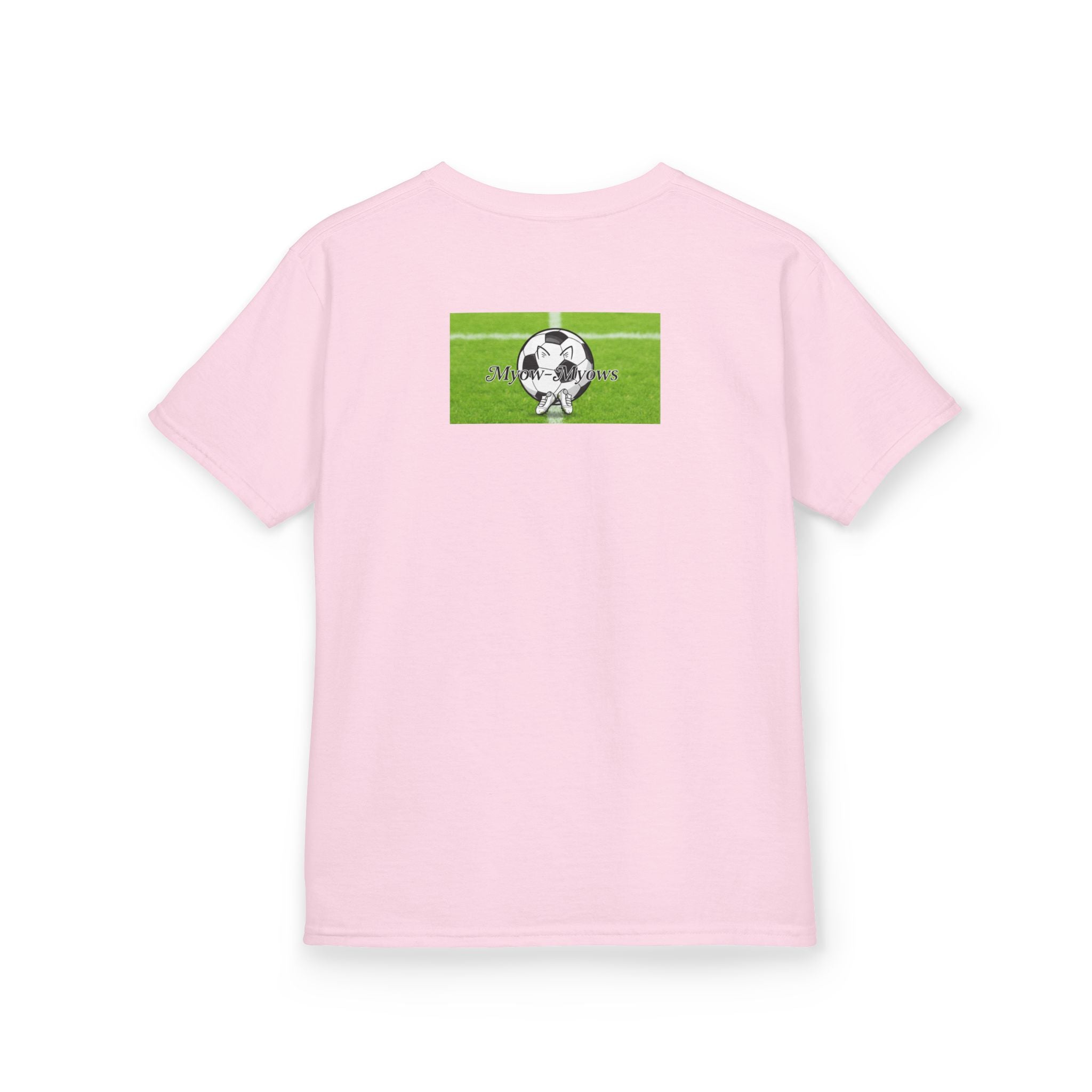 Kids Soccer Cat Tee - For Young Cat Lovers, Perfect Gift for Birthdays, Sports Events, and Pet Lovers, Kids Heavy Cotton T-Shirt