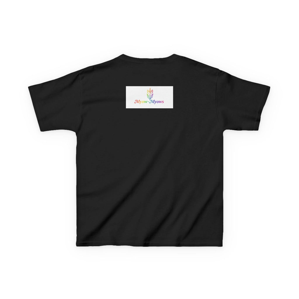 Rainbow Kitty Tee, Cute Kids T-Shirt, Fun Gift for Birthdays, Pajama Parties, Cartoon Lovers, Colorful Kids Apparel