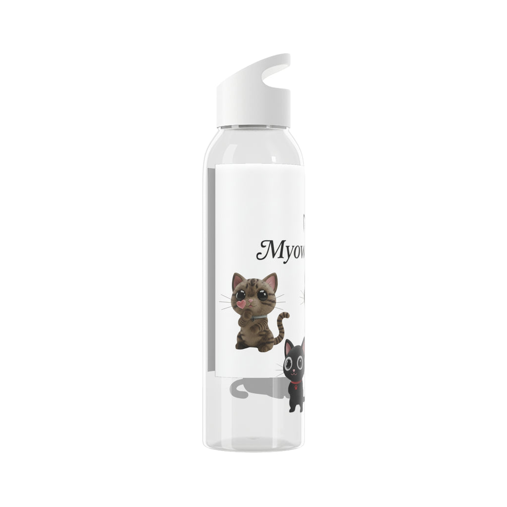 Cute Pet-Themed Water Bottle with Myow-Myow Design, Gift for Cat Lovers, Customizable Drinkware, Gym Essentials, Eco-Friendly Hydration