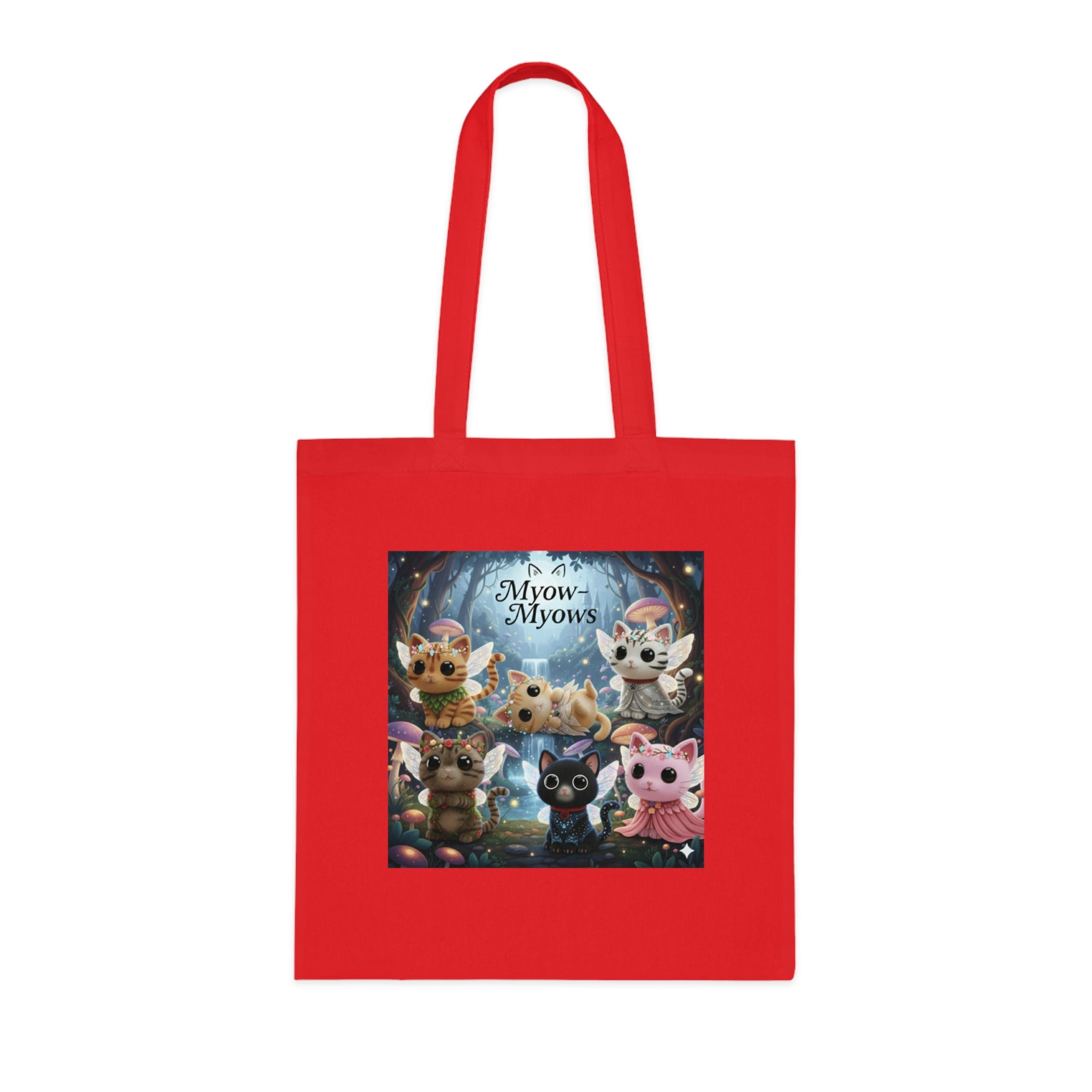 Whimsical Cat-Themed Cotton Tote Bag, Perfect for Cat Lovers, Eco-Friendly Shopping Bag, Gift for Birthdays & Holidays, Mew Mew Design