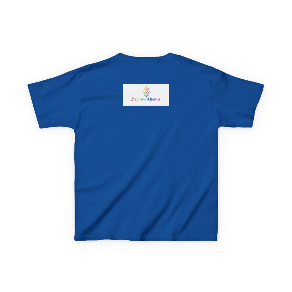 Rainbow Kitty Tee, Cute Kids T-Shirt, Fun Gift for Birthdays, Pajama Parties, Cartoon Lovers, Colorful Kids Apparel