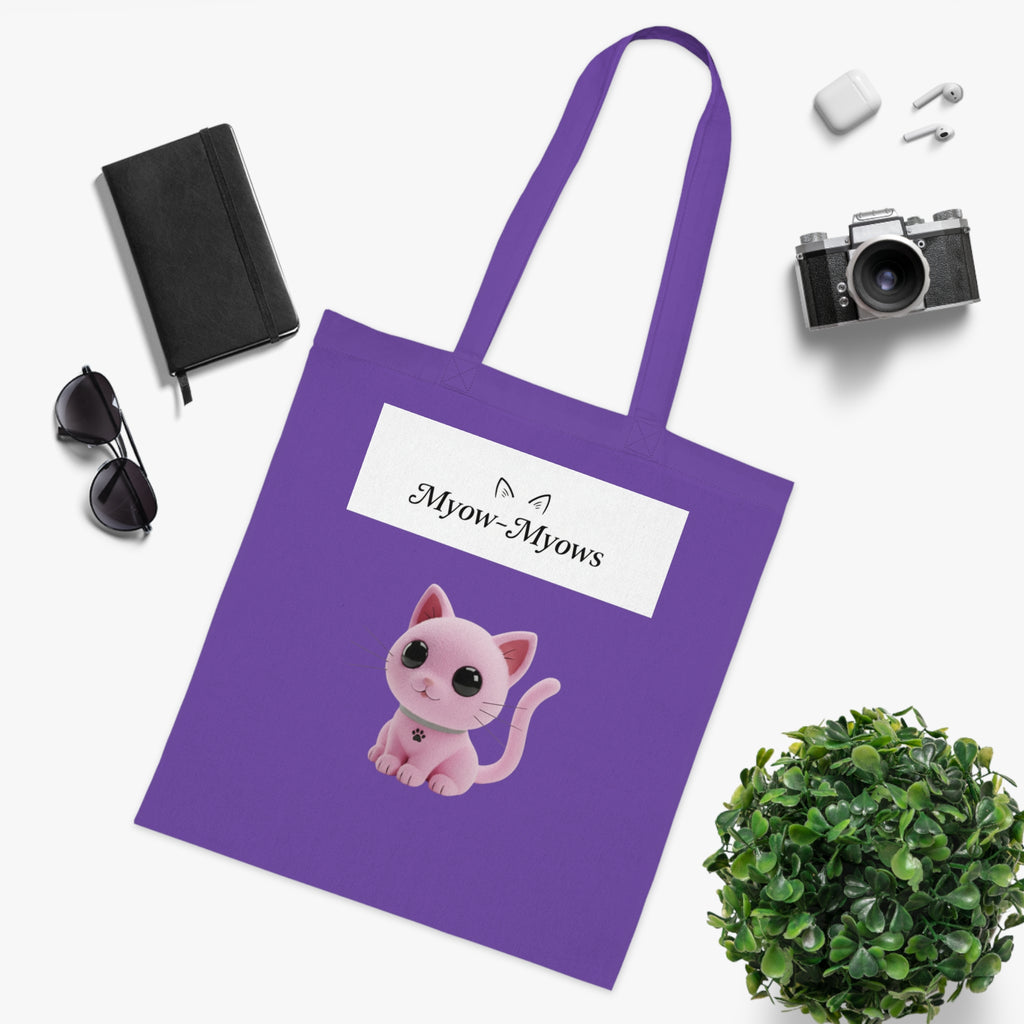 Cute Cat Graphic Cotton Tote Bag | Eco-Friendly Animal Lover Gift, Reusable Shopping Bag, Stylish Grocery Tote, Pet Owner Accessory