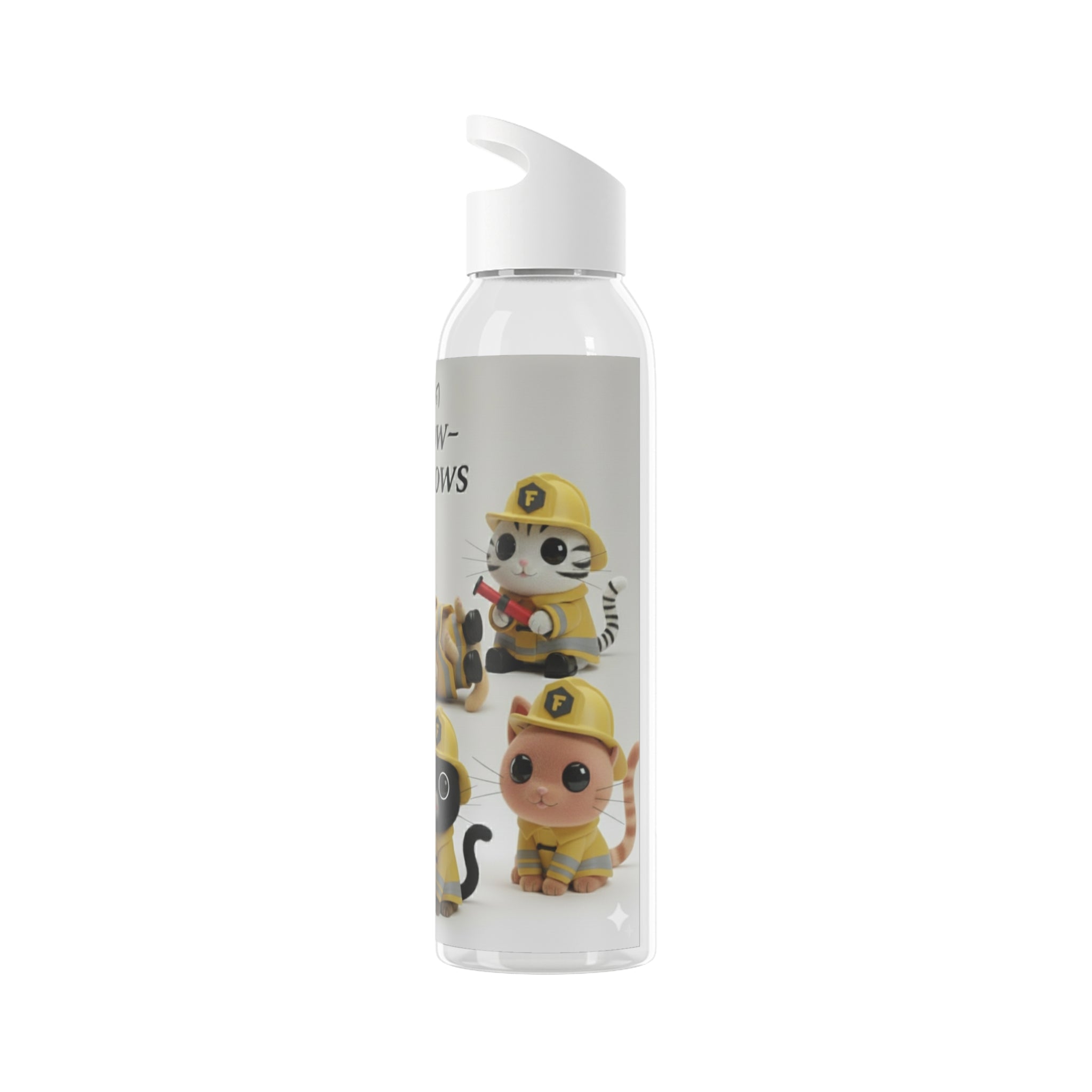 Cute Pet-Themed Water Bottle with Myow-Myow Design, Gift for Cat Lovers, Customizable Drinkware, Gym Essentials, Eco-Friendly Hydration