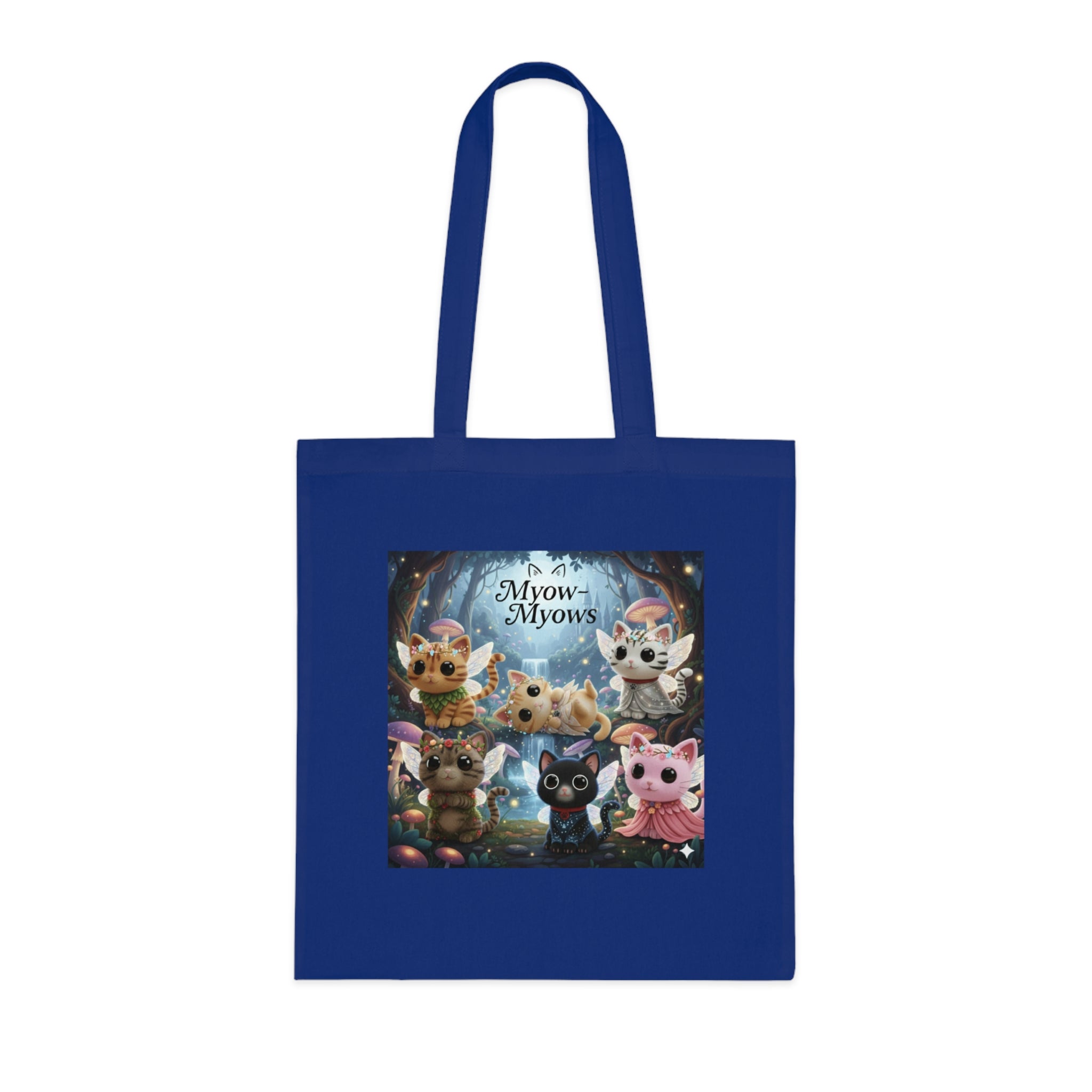 Whimsical Cat-Themed Cotton Tote Bag, Perfect for Cat Lovers, Eco-Friendly Shopping Bag, Gift for Birthdays & Holidays, Mew Mew Design