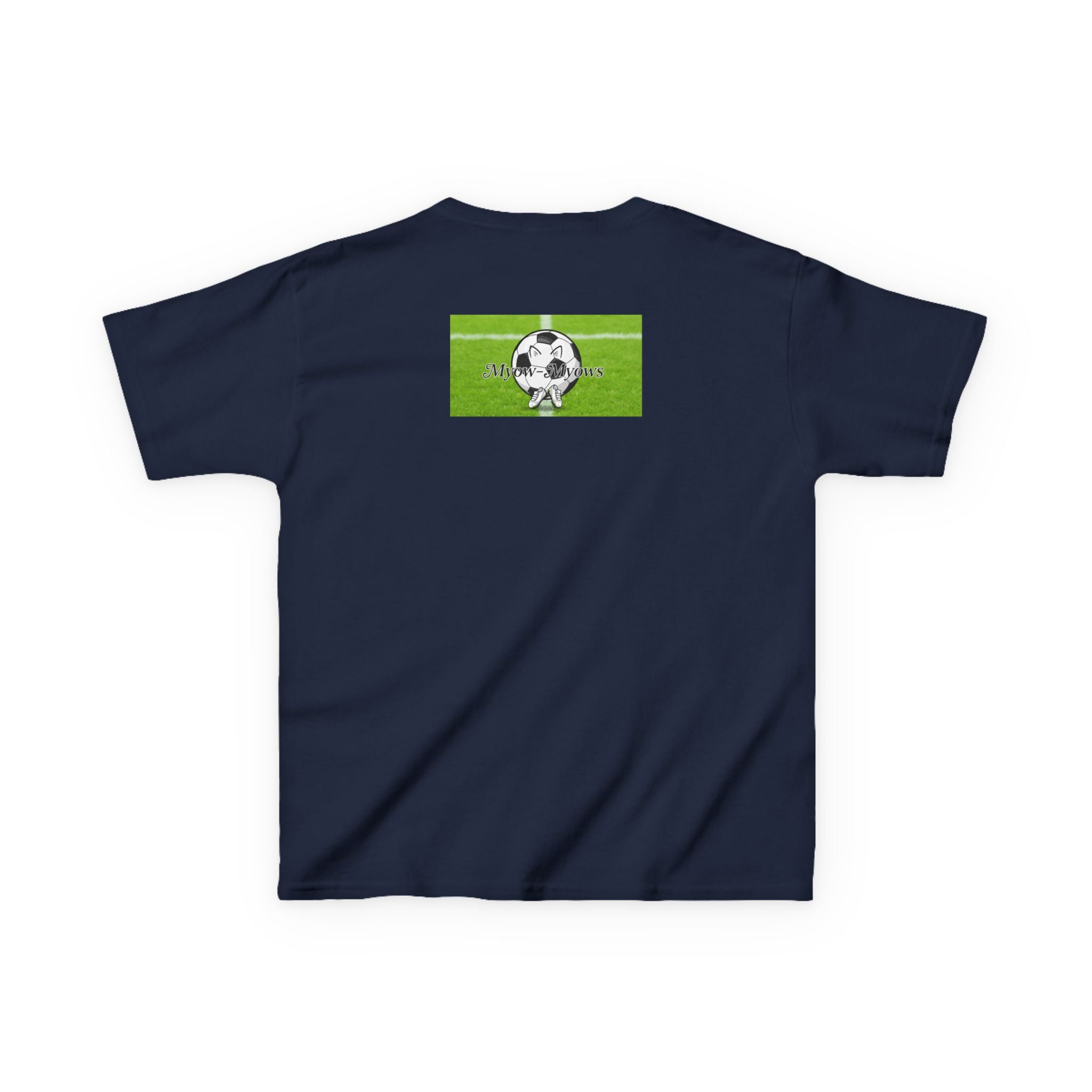 Kids Soccer Cat Tee - For Young Cat Lovers, Perfect Gift for Birthdays, Sports Events, and Pet Lovers, Kids Heavy Cotton T-Shirt