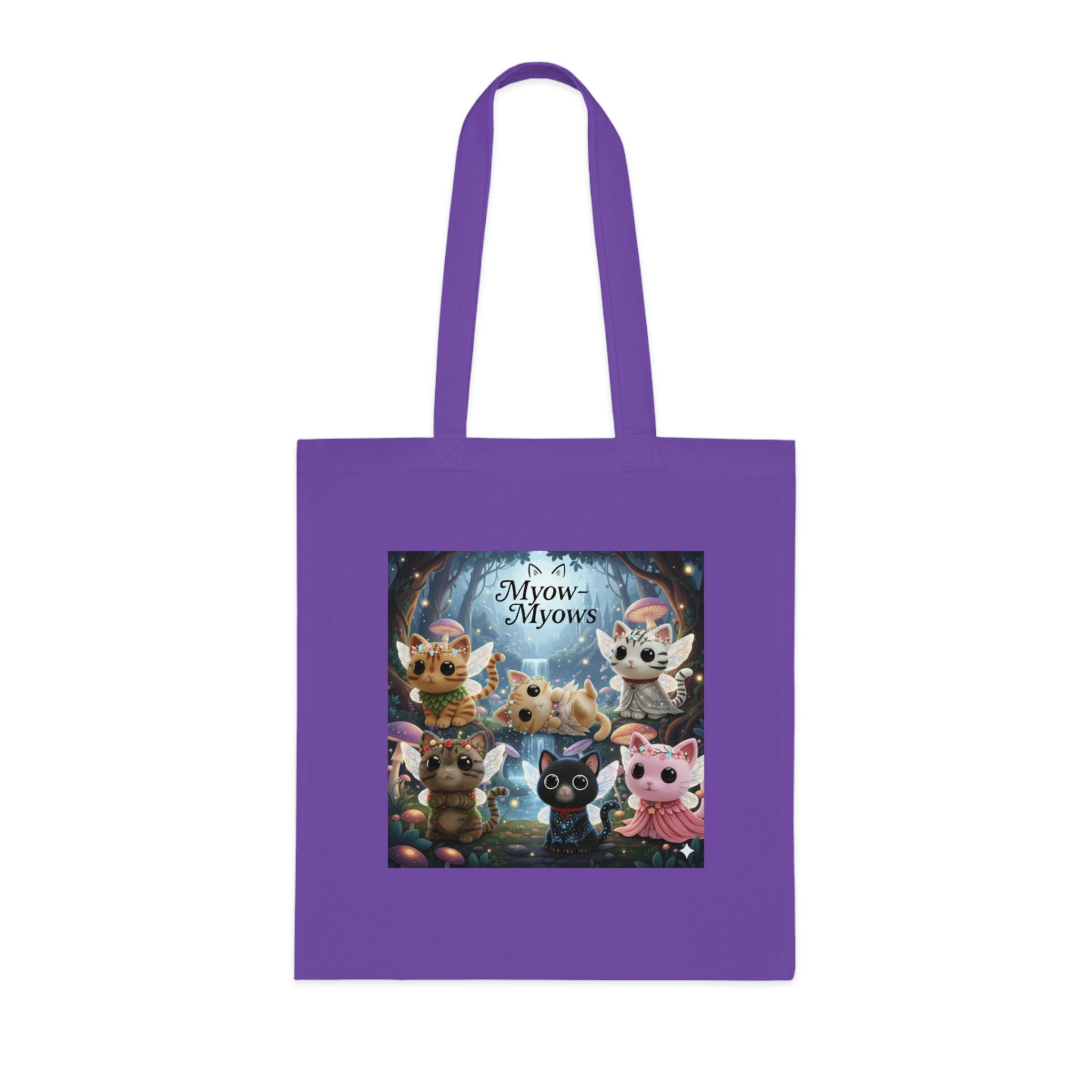 Whimsical Cat-Themed Cotton Tote Bag, Perfect for Cat Lovers, Eco-Friendly Shopping Bag, Gift for Birthdays & Holidays, Mew Mew Design