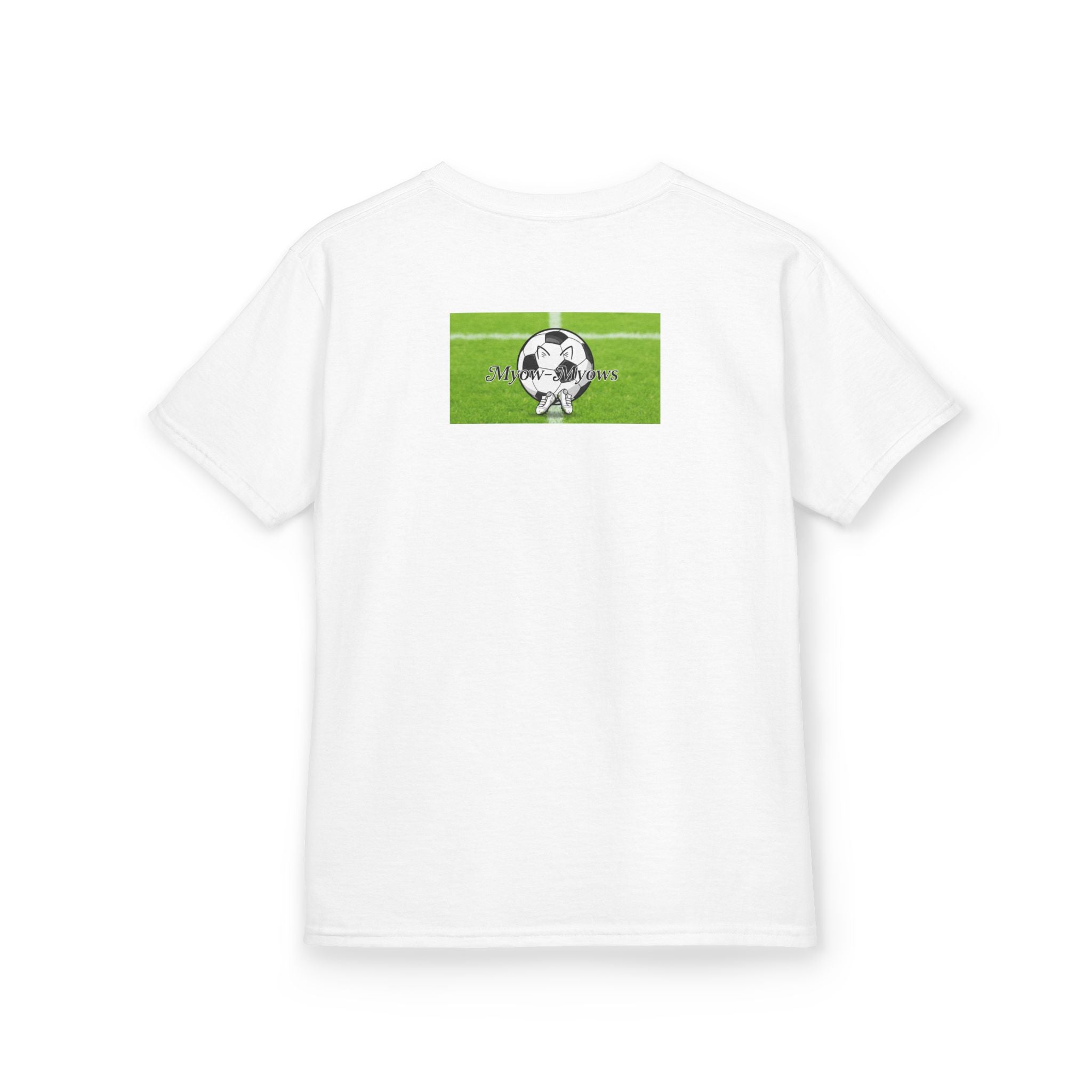 Kids Soccer Cat Tee - For Young Cat Lovers, Perfect Gift for Birthdays, Sports Events, and Pet Lovers, Kids Heavy Cotton T-Shirt