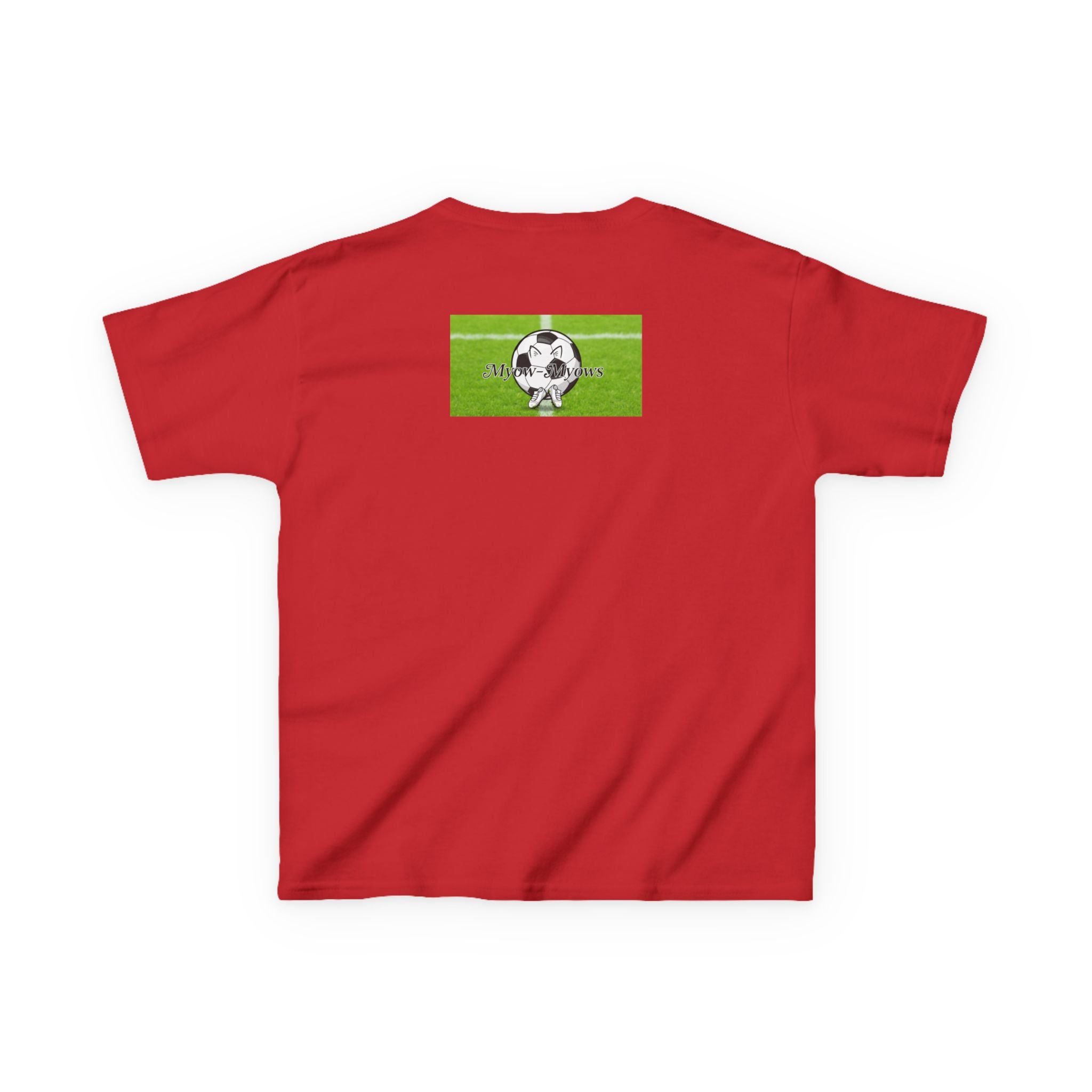 Kids Soccer Cat Tee - For Young Cat Lovers, Perfect Gift for Birthdays, Sports Events, and Pet Lovers, Kids Heavy Cotton T-Shirt