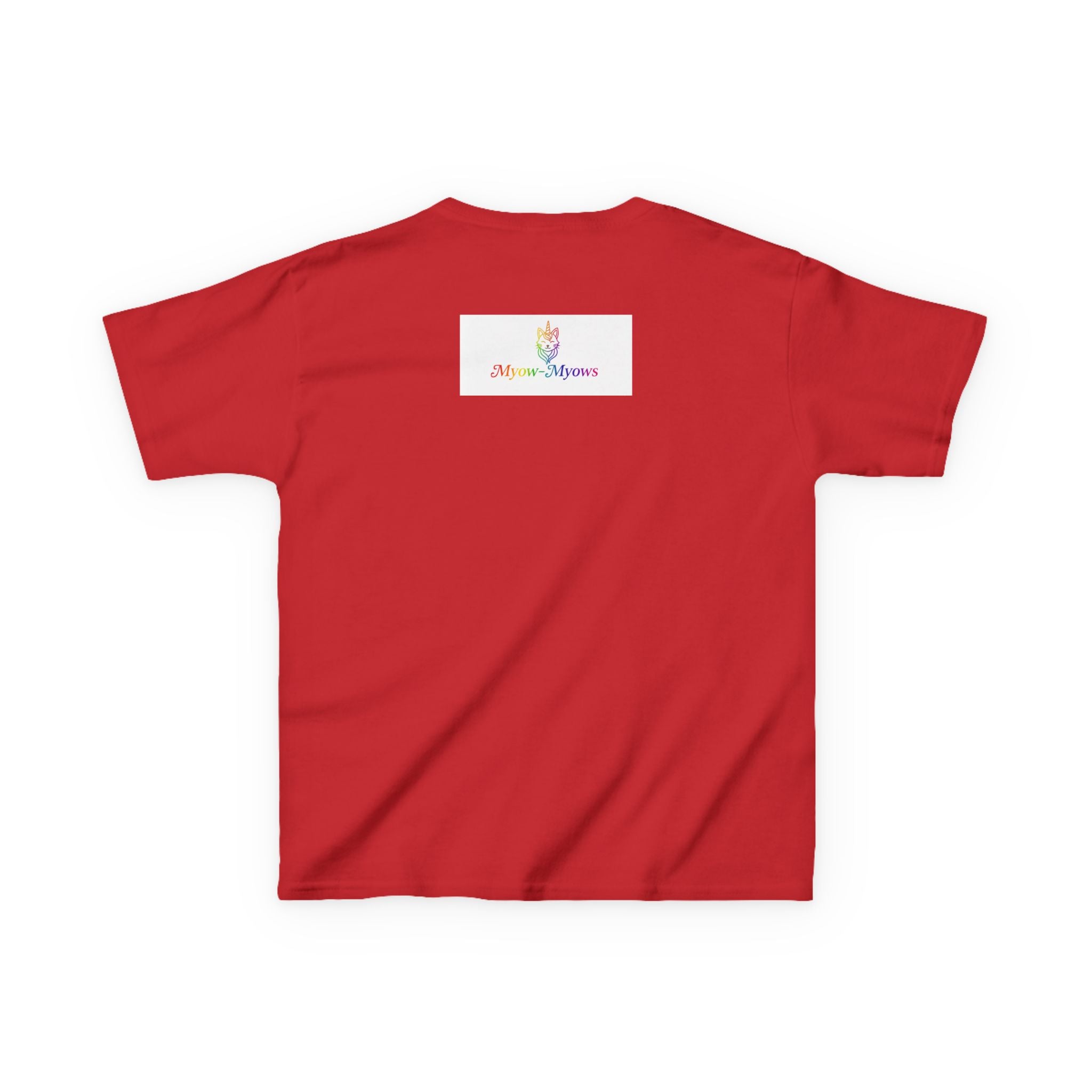 Rainbow Kitty Tee, Cute Kids T-Shirt, Fun Gift for Birthdays, Pajama Parties, Cartoon Lovers, Colorful Kids Apparel