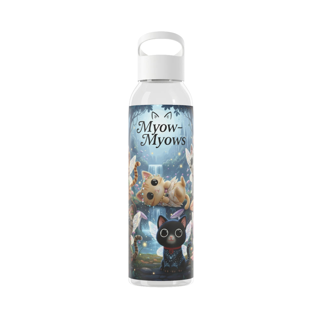 Cute Pet-Themed Water Bottle with Myow-Myow Design, Gift for Cat Lovers, Customizable Drinkware, Gym Essentials, Eco-Friendly Hydration