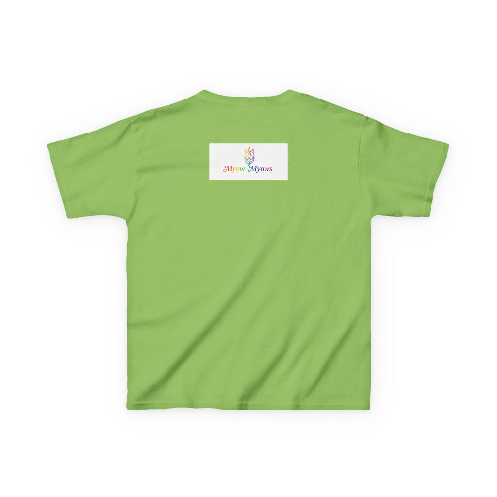 Rainbow Kitty Tee, Cute Kids T-Shirt, Fun Gift for Birthdays, Pajama Parties, Cartoon Lovers, Colorful Kids Apparel