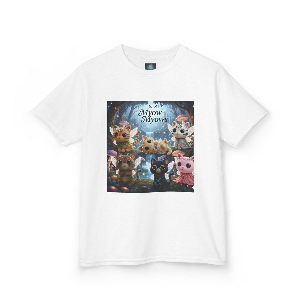 Whimsical Cat Tee for Kids, Fun Animal Shirt, Birthday Gift, Playful Kids Apparel, Pet Lover Tee