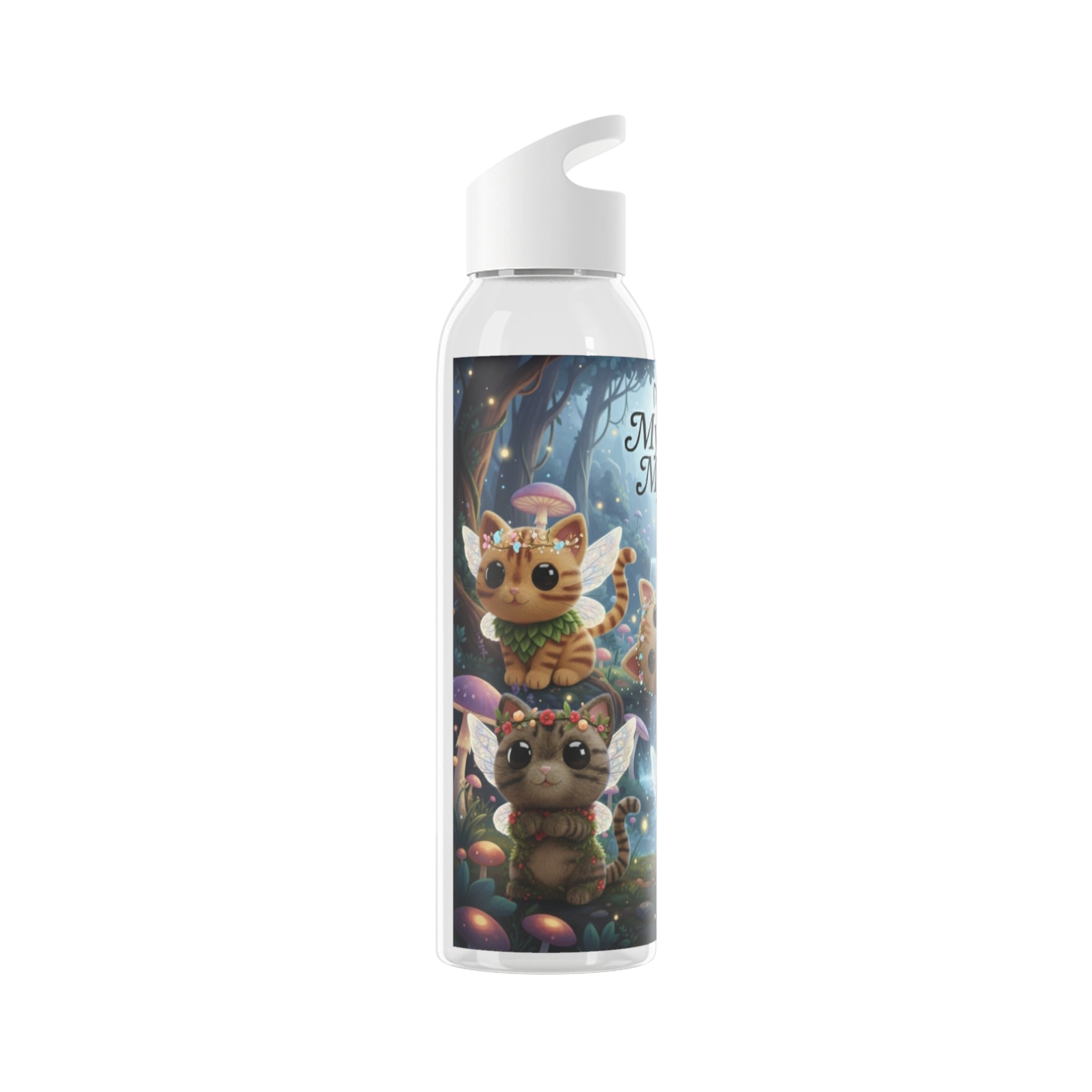 Cute Pet-Themed Water Bottle with Myow-Myow Design, Gift for Cat Lovers, Customizable Drinkware, Gym Essentials, Eco-Friendly Hydration